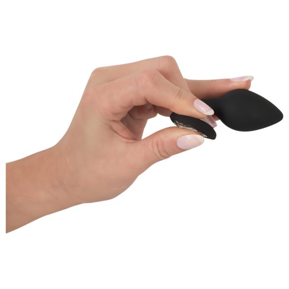 You2Toys Anal Plugg - svart med hvit stein