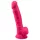 Silexd 7 - dildo med testikler og sugekopp - 17,5 cm (rosa)