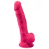 Silexd 7 - dildo med testikler og sugekopp - 17,5 cm (rosa)