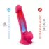 Silexd 7 - dildo med testikler og sugekopp - 17,5 cm (rosa)