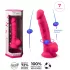 Silexd 7 - dildo med testikler og sugekopp - 17,5 cm (rosa)
