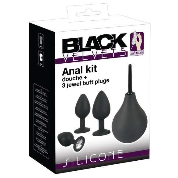 Black Velvet: Analt plug sett (4 deler) - svart