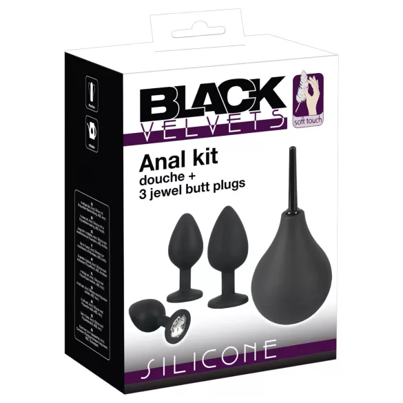 Black Velvets - analpluggssett (4 deler, svart)