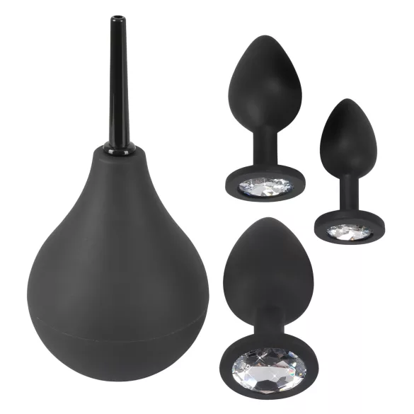 Black Velvets - analpluggssett (4 deler, svart)