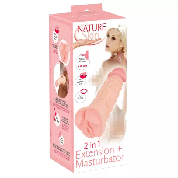 Nature Skin - 2-i-1 kunstvagina og penismansjett (naturlig)