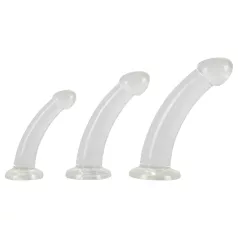   Krystallklar - penishod-analdildo sett - 3 deler (gjennomsiktig)