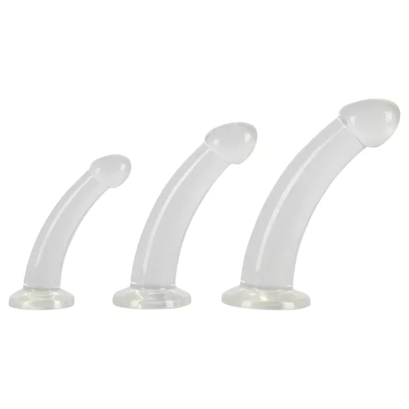 Krystallklar - penishod-analdildo sett - 3 deler (gjennomsiktig)