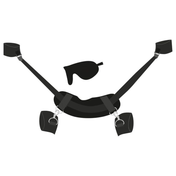 Bad Kitty - Sett med hals, hånd og ankelbånd (svart)