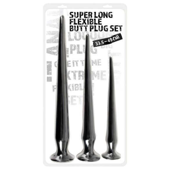 You2Toys - Ekstra lang analplugg sett (3 deler) - svart