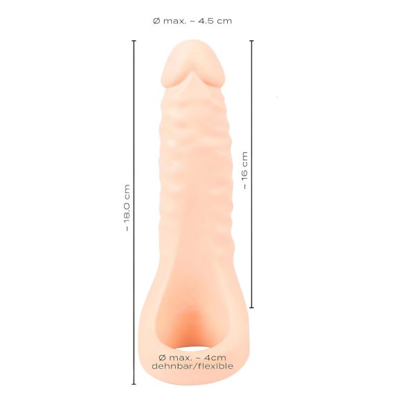 Realistixxx Double F - naturtro dildo med penisring (natur)