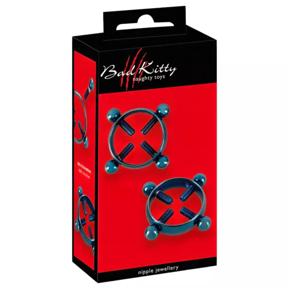 Bad Kitty - bling for brystvorte (runde) - blå