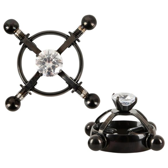 Bad Kitty - Skinnende brystvortesmykke i sort