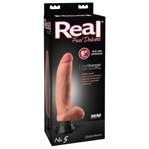 Real Feel Deluxe Nr.5 - ballestimulerende, naturtro vibrator (natur)