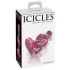 Icicles No. 75 - hjerteformet glass analplugg (rosa)