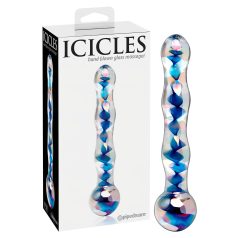 Icicles No. 08 - Bølget, tosidig glassdildo (klar-blå) Icicles No. 08 - Bølget, tosidig glassdildo (klar-blå)
