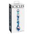 Icicles No. 08 - Bølget, tosidig glassdildo (klar-blå)
