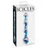 Icicles No. 08 - bølget, tosidig, glass dildo (klar-blå)