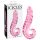 Icicles No. 24 - riflet glassdildo med tunge (rosa)