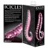 Icicles No. 24 - riflet glassdildo med tunge (rosa)