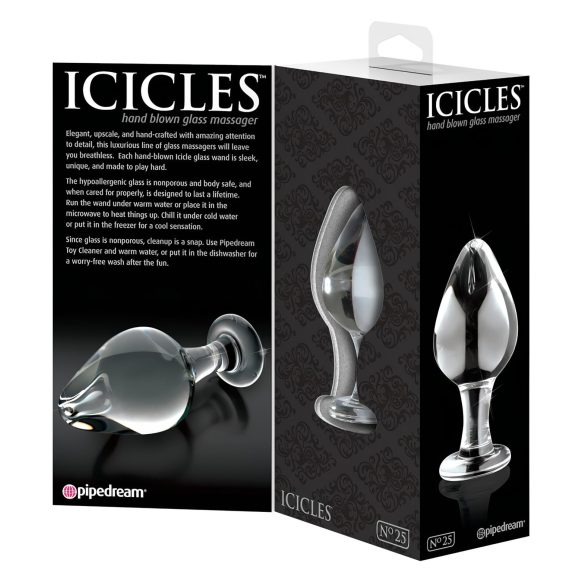 Icicles No. 25 - Konisk, glass analplugg (gjennomsiktig)