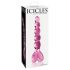 Icicles No. 43 - perlebesatt, hjerteformet glassdildo (rosa)