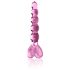 Icicles No. 43 - perlebesatt, hjerteformet glassdildo (rosa)