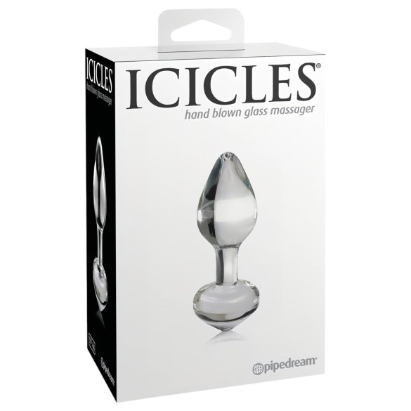 Icicles No. 44 - Kjegleformet glass analplugg (gjennomsiktig)