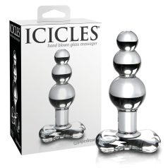   Icicles No. 47 - trippelperlet glass analplugg (gjennomsiktig)