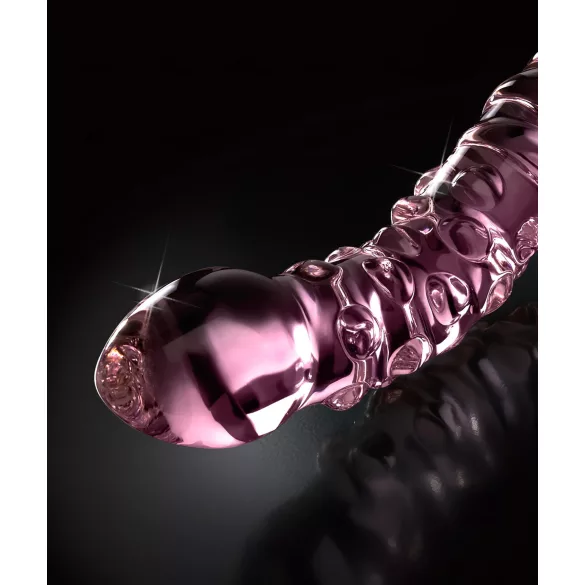 Icicles No. 55 - dobbeltendende G-punkt glassdildo (rosa)