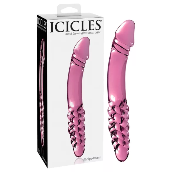 Icicles No. 57 - Dobbeltsidig glassdildo med penisform (rosa)