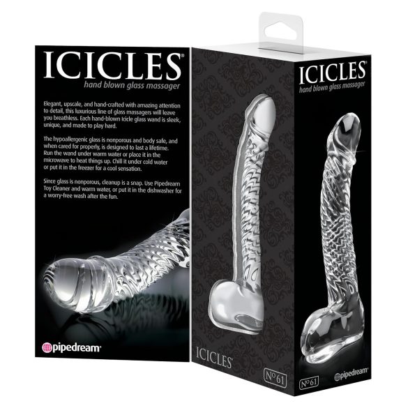 Icicles No. 61 - herdet, penisformet glassdildo (gjennomsiktig)