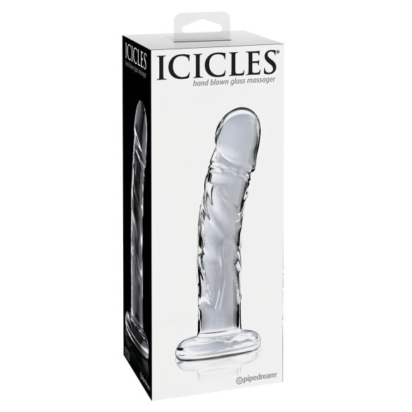 Icicles No. 62 - Klar Glassdildo med Penisdesign