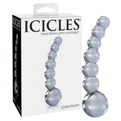 Icicles No. 66 - buet, kuleformet glassdildo (gjennomsiktig)