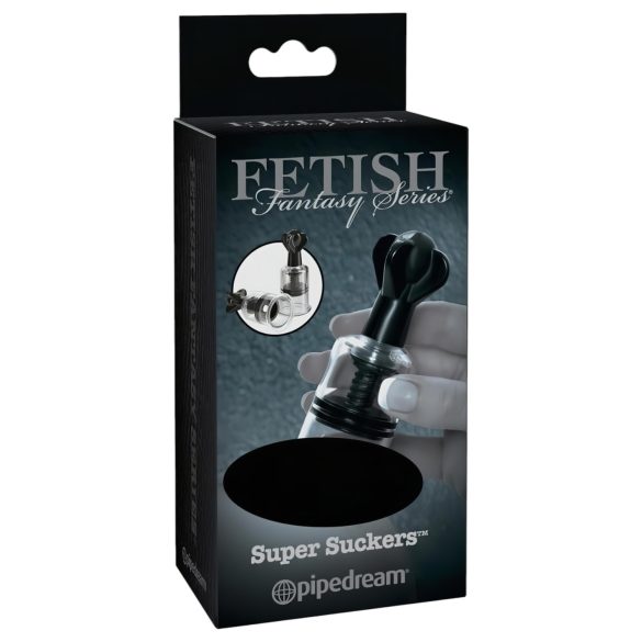 Fetish Super Suckers - Brystvorte Sugepumpe (svart-gjennomsiktig)