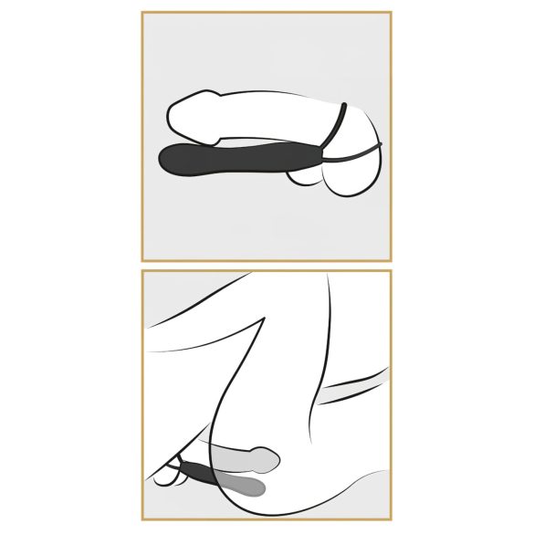 Fetish Dobbel Trøbbel – Luksus penis- og dildoring i sort