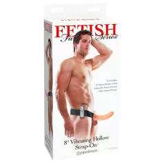   Pipedream - Fetish Strap-On 8 - påsettbar, hul vibrator (naturfarget)