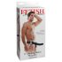 Fetisj Strap-On 8 - justerbar, hul vibrator (svart)
