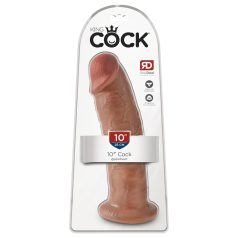 King Cock 10 - Stor dildo med sugekopp (25 cm) - mørk naturfarge   King Cock 10 - Stor dildo med sugekopp (25 cm) - mørk naturfarge