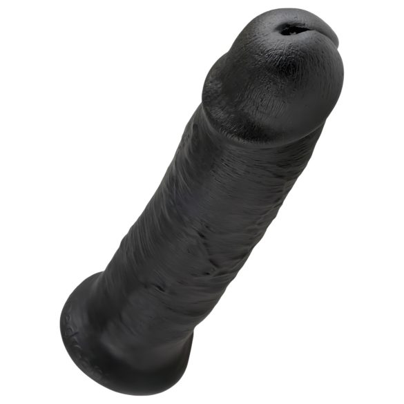 King Cock 10 - sugekoppdildo (25 cm) - svart