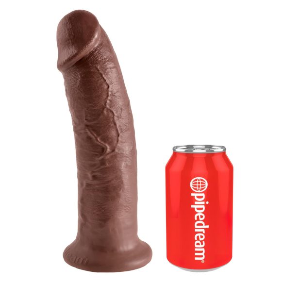 King Cock 10 - stor sugekopp dildo (25cm) - brun