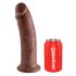 King Cock 10 - stor sugekopp dildo (25cm) - brun