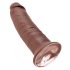 King Cock 10 - stor sugekopp dildo (25cm) - brun
