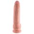 King Cock 9 - Stor dildo med sugekopp og testikler (23 cm) - naturtro