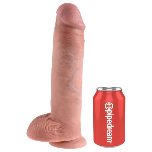 King Cock 11 - sugekoppdildo med testikler (28 cm) - naturtro