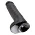 King Cock 11 - stor sugekoppdildo med testikler (28cm) - svart
