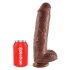 King Cock 11 - brun sugekoppdildo med testikler (28 cm)