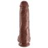 King Cock 11 - brun sugekoppdildo med testikler (28 cm)