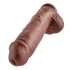 King Cock 11 - brun sugekoppdildo med testikler (28 cm)