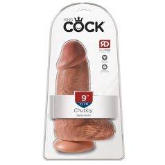 King Cock 9 Chubby - sugekoppdildo (23cm) - mørk naturtone King Cock 9 Chubby - sugekoppdildo (23cm) - mørk naturtone