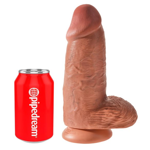 King Cock 9 Chubby - sugekoppdildo (23cm) - mørk naturtone